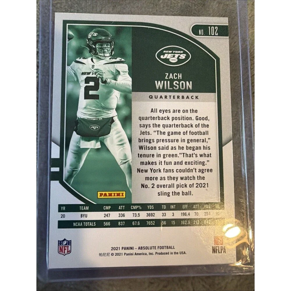 2021 Panini Absolute - Rookies Zach Wilson #102 (RC)